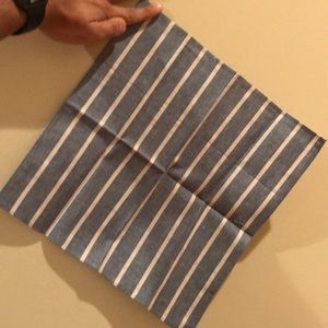 Brand new blue/cream striped pocket square